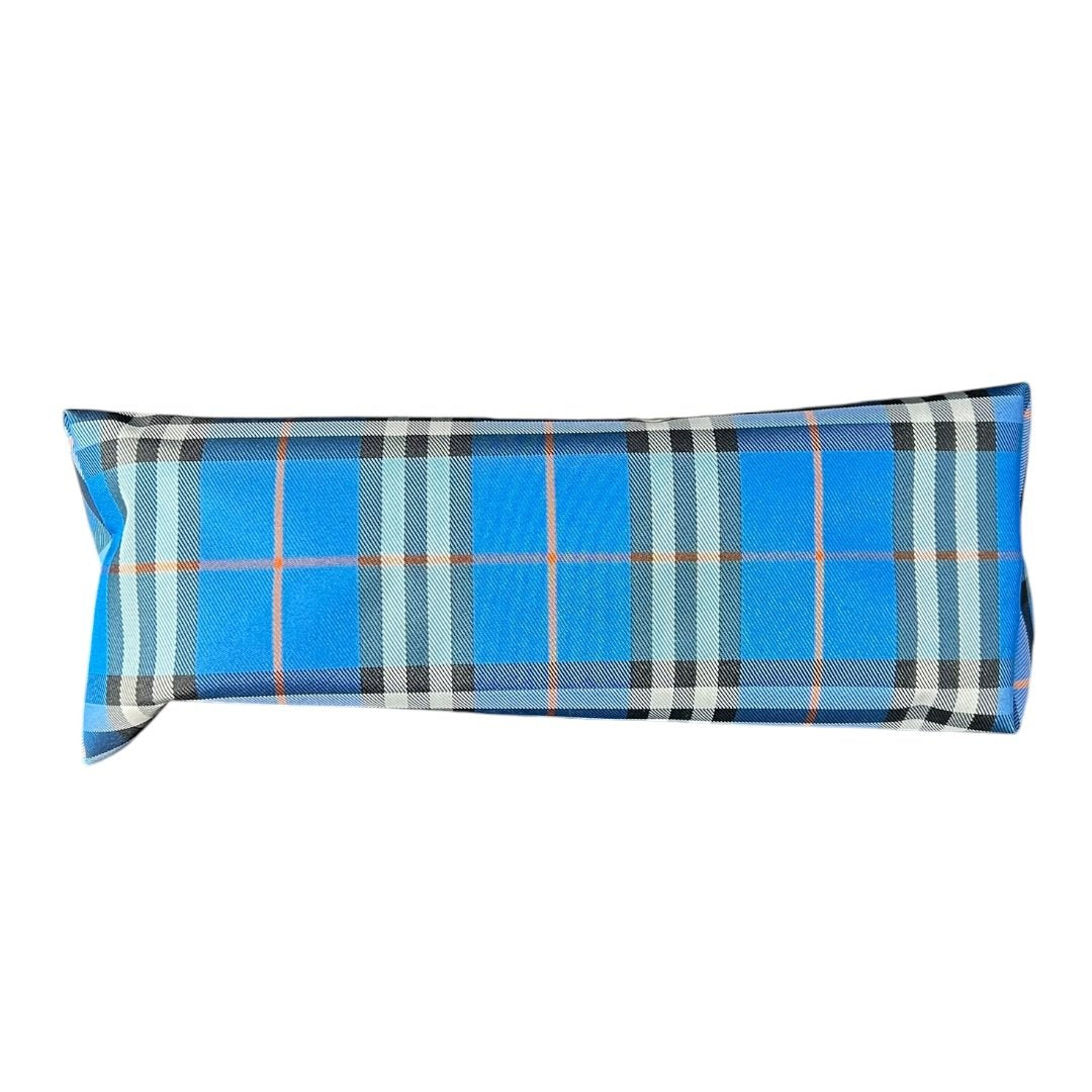 BURBERRY Canvas Blue Nova Check Pouch Pouch Blue Silver Hardware Bu1222