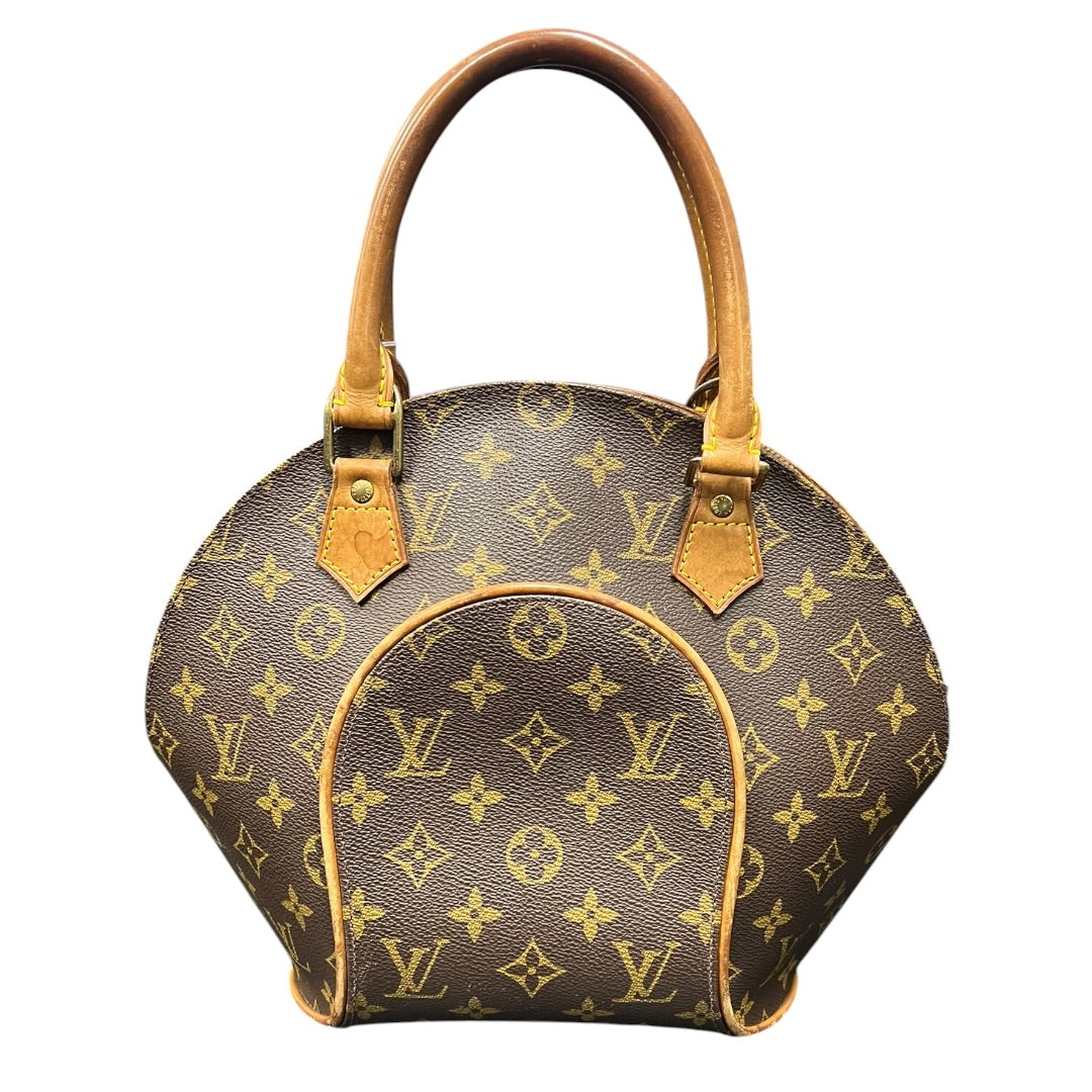 LOUIS VUITTON Monogram Canvas Ellipse PM Handbag Brown Gold Hardware LO2374