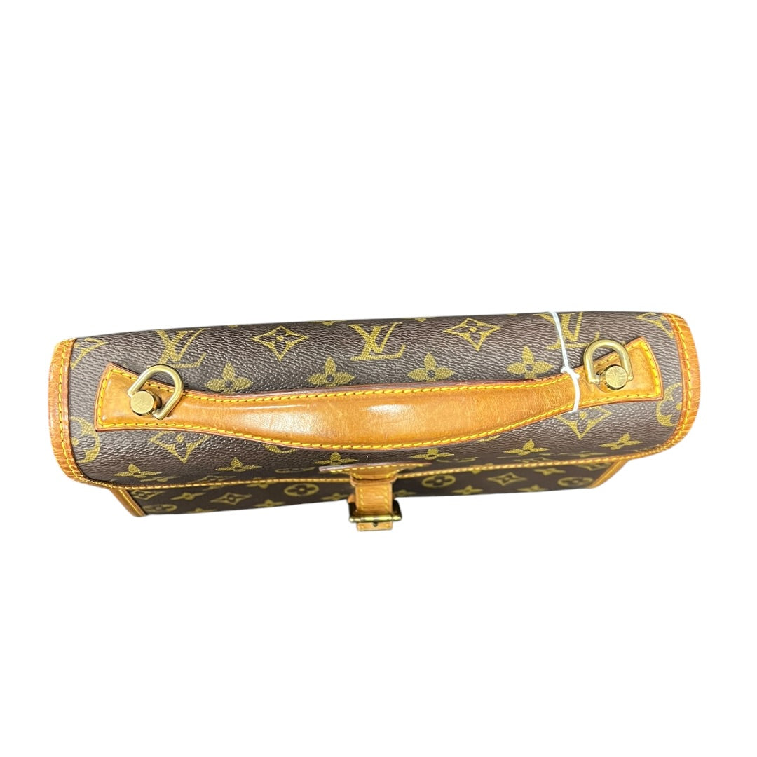 LOUIS VUITTON Monogram Canvas Monceau Handbag, Shoulder Bag Brown, Tan Gold Hardware LO2375