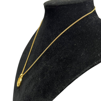 CHRISTIAN DIOR Metal CD Logo Pendant Necklace Gold Gold Hardware Ch2190