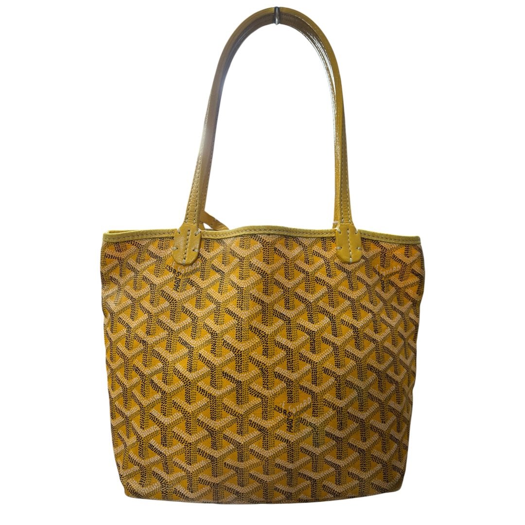 GOYARD Goyardine Canvas St. Louis Tote with Detachable Pouch Tote Yellow Silver Hardware GO29