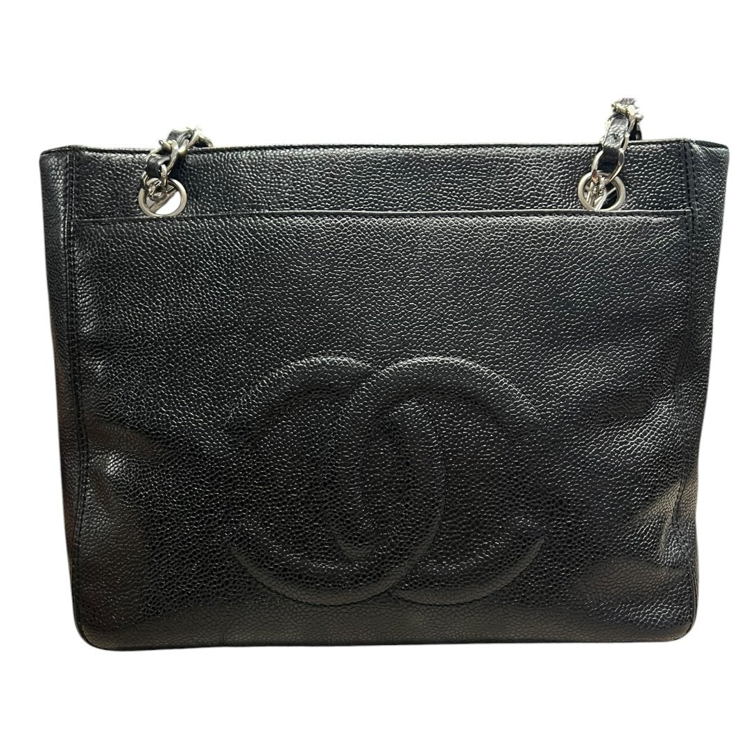 CHANEL Caviar Timeless CC Shoulder Bag Shoulder Bag Black Silver Hardware CH2193