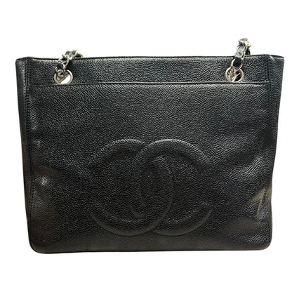 CHANEL Caviar Timeless CC Shoulder Bag Shoulder Bag Black Silver Hardware CH2193