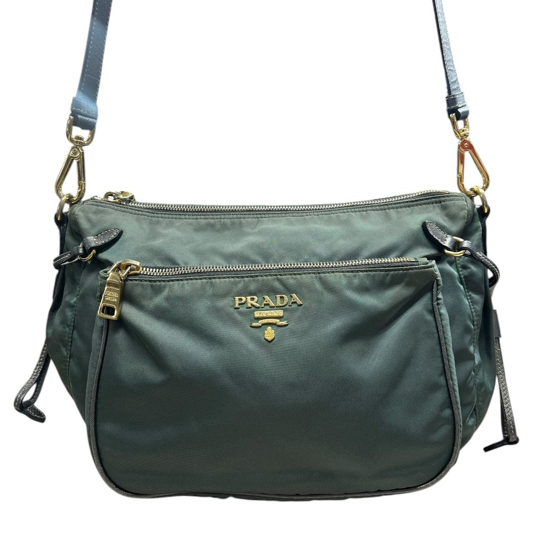 PRADA Tessuto Nylon Tessuto Nylon Crossbody Bag Crossbody Bag Green Gold Hardware PR261