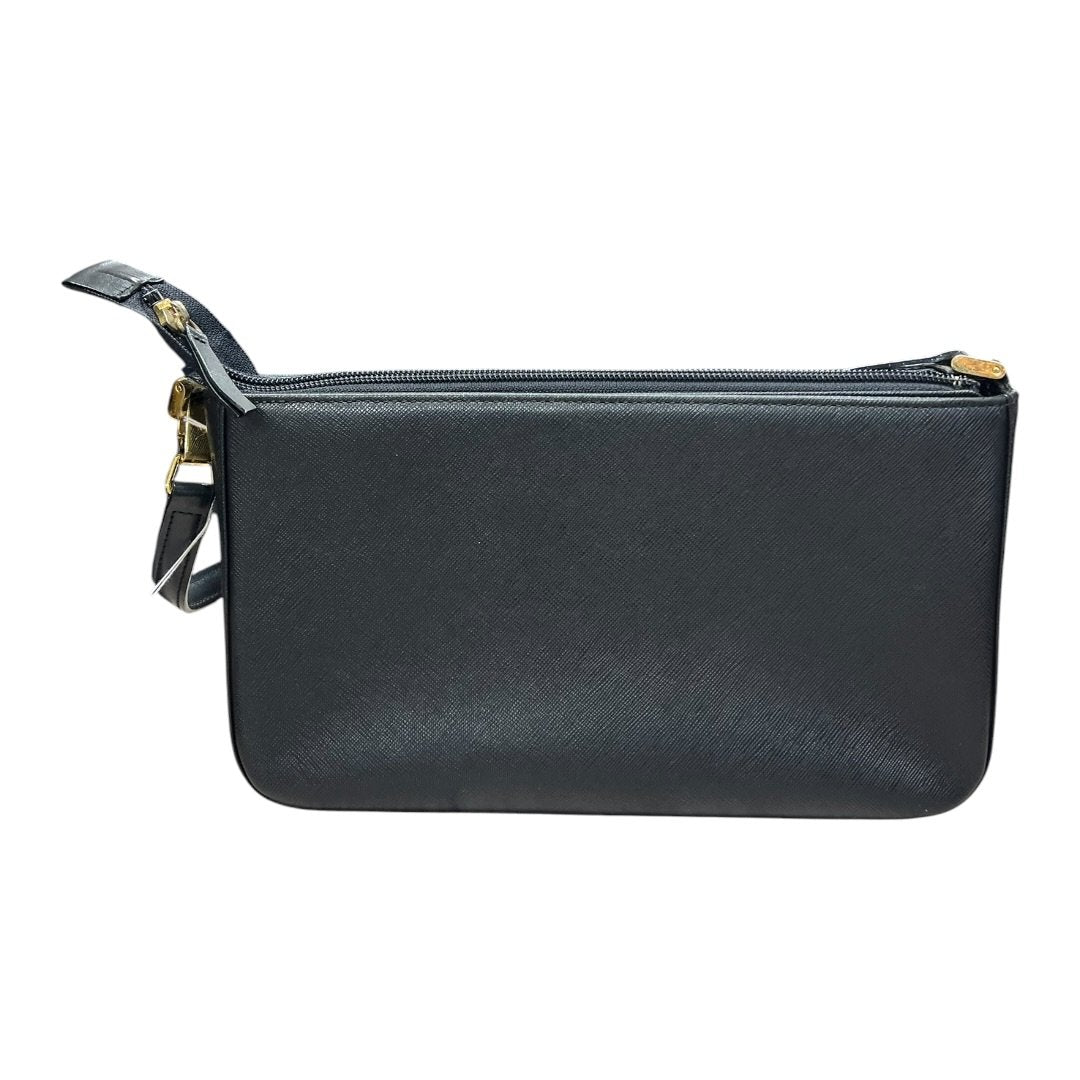 BURBERRY Saffiano Shoulder Bag Black Gold Hardware BU1224