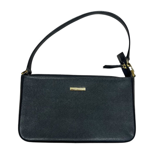 BURBERRY Saffiano Shoulder Bag Black Gold Hardware BU1224