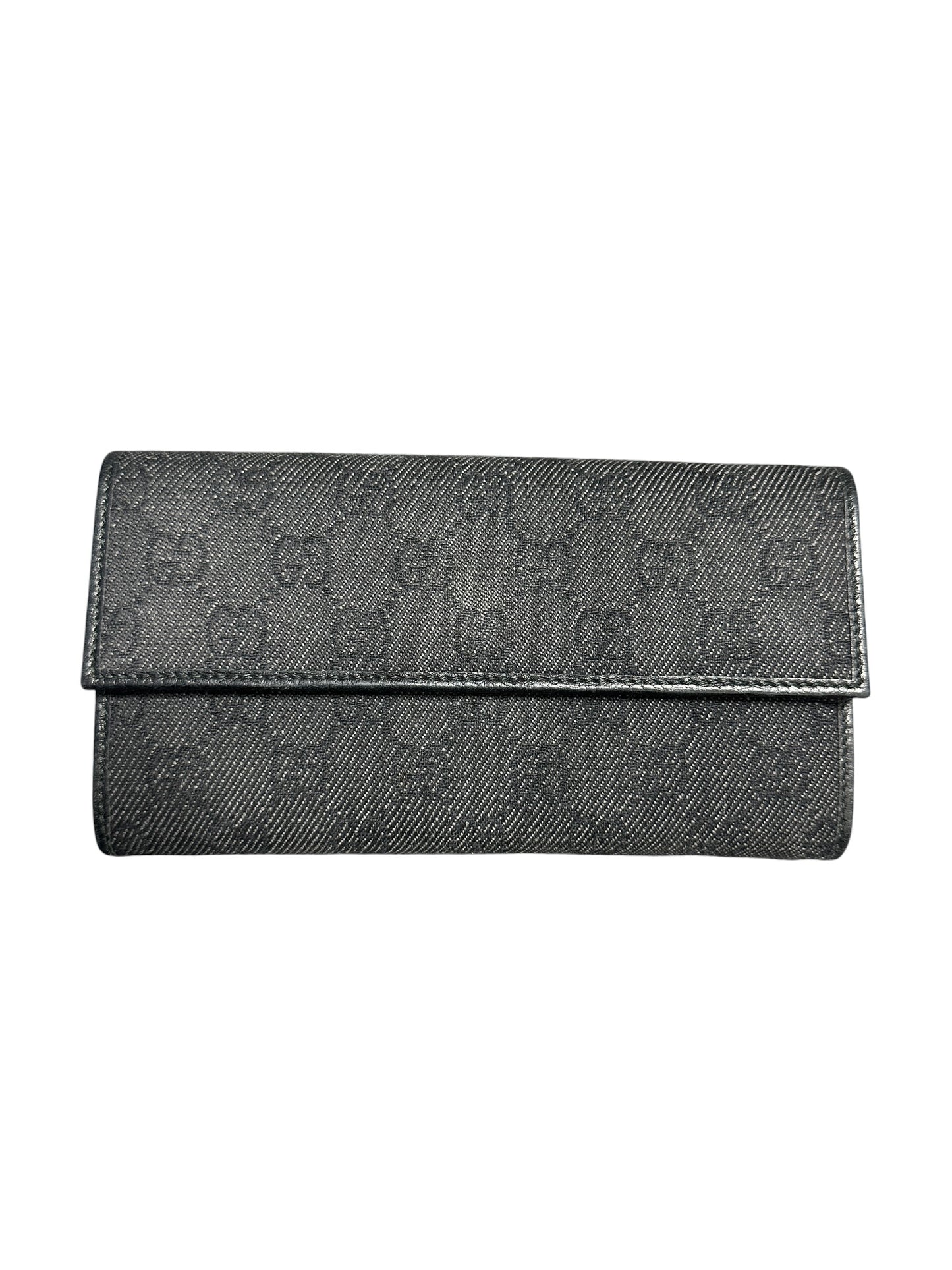 GUCCI GG Canvas Continental Long Wallet Black GU687