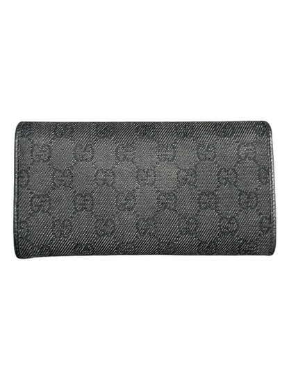 GUCCI GG Canvas Continental Long Wallet Black GU687