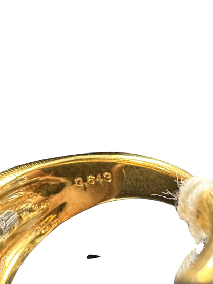 UNBRANDED Accessory K18 Pt900 Wide Band Ring Rough Diamond 0.543ct 9.1g je58