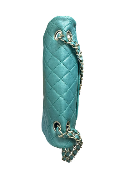 CHANEL Lambskin Matelasse Gemstone Flap Bag Turquoise Gold Hardware CH2201