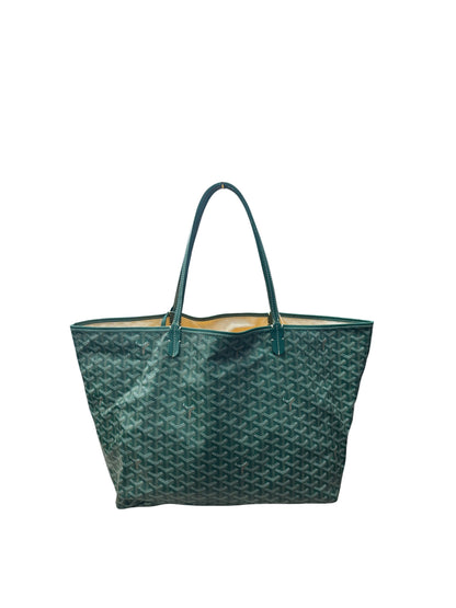 GOYARD Goyardine St Louis GM Tote Bag Green Silver Hardware GO31