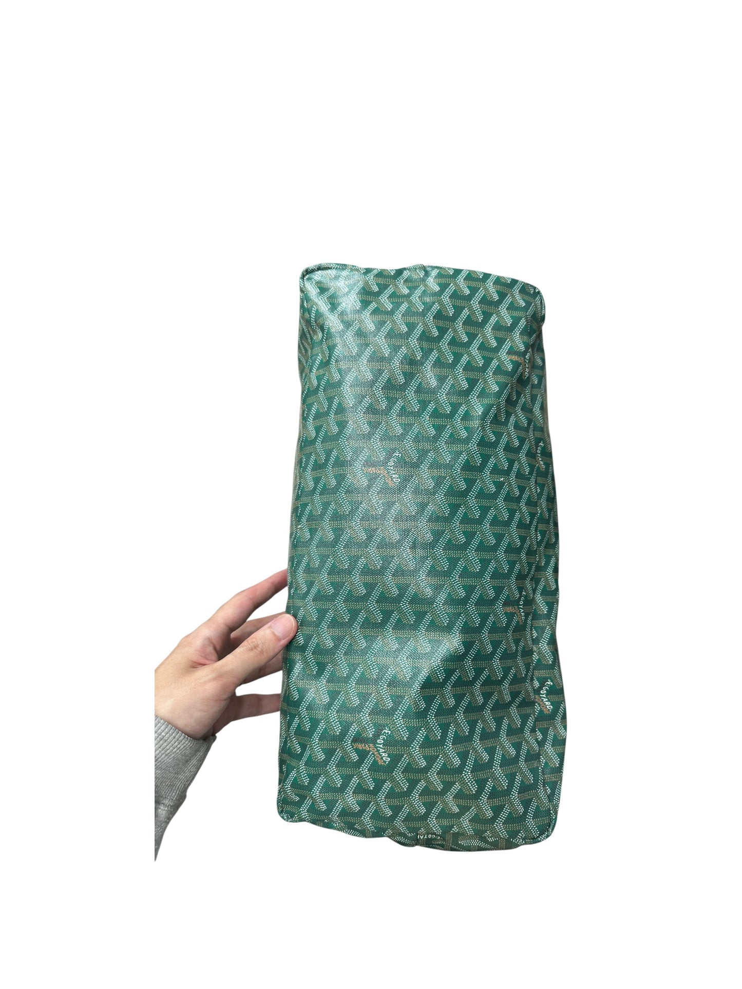 GOYARD Goyardine St Louis GM Tote Bag Green Silver Hardware GO31