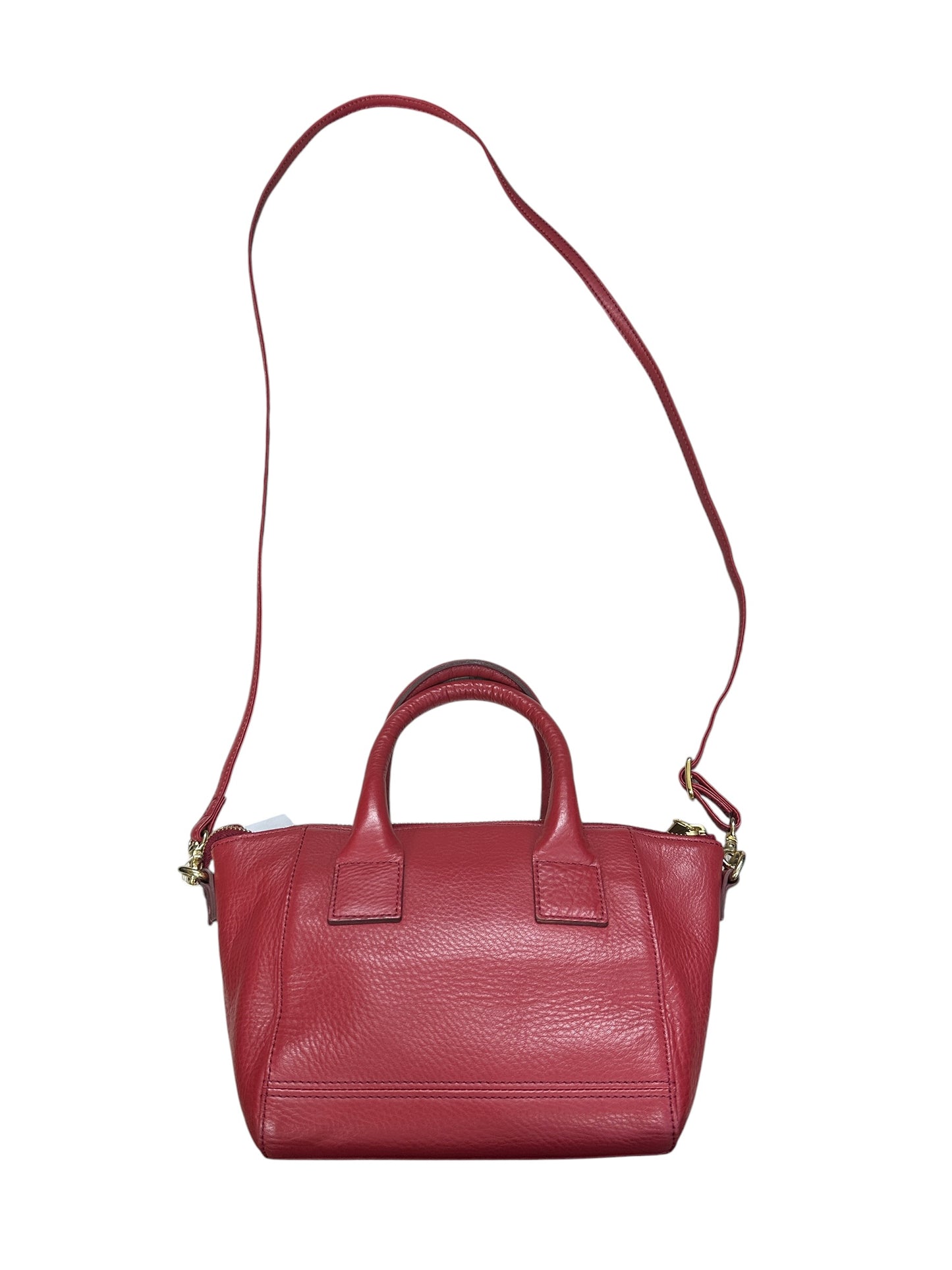BURBERRY Blue Label Crestbridge Leather 2way Mini Handbag Red Gold Hardware BU1226A
