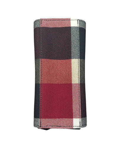 BURBERRY Blue Label Crestbridge Mega Check Canvas 2way Pouch Clutch Shoulder Bag Red Black Gold Hardware BU1228