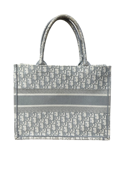 Christian Dior Gray Oblique Embroidered Canvas Book Tote Medium Handbag Gray Ch2200