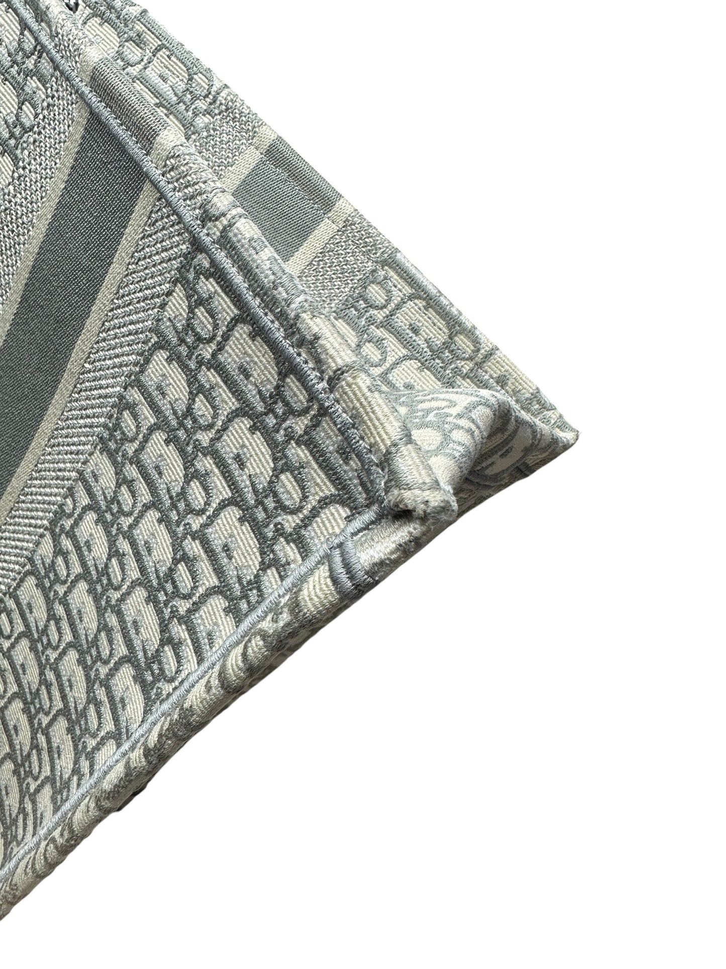 Christian Dior Gray Oblique Embroidered Canvas Book Tote Medium Handbag Gray Ch2200
