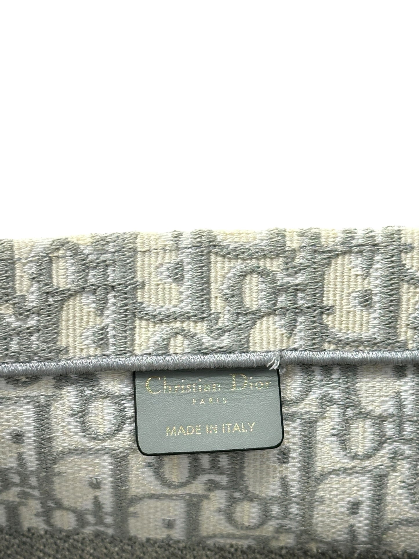Christian Dior Gray Oblique Embroidered Canvas Book Tote Medium Handbag Gray Ch2200