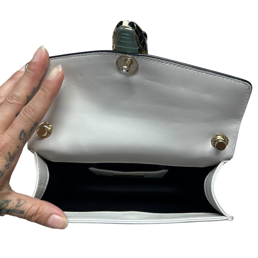BVLGARI Calf Leather Serpenti Forever Shoulder Bag Yellow, White Silver Hardware BV64