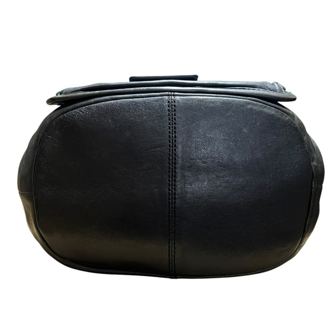 GIVENCHY Leather Hobo Shoulder Bag Shoulder Bag Black Gold Hardware GI38