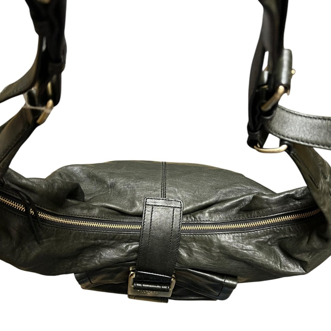 GIVENCHY Leather Hobo Shoulder Bag Shoulder Bag Black Gold Hardware GI38
