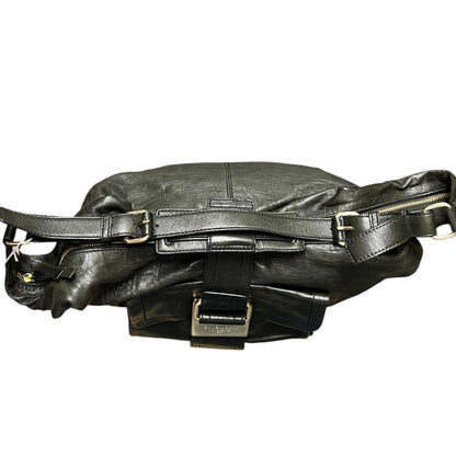 GIVENCHY Leather Hobo Shoulder Bag Shoulder Bag Black Gold Hardware GI38
