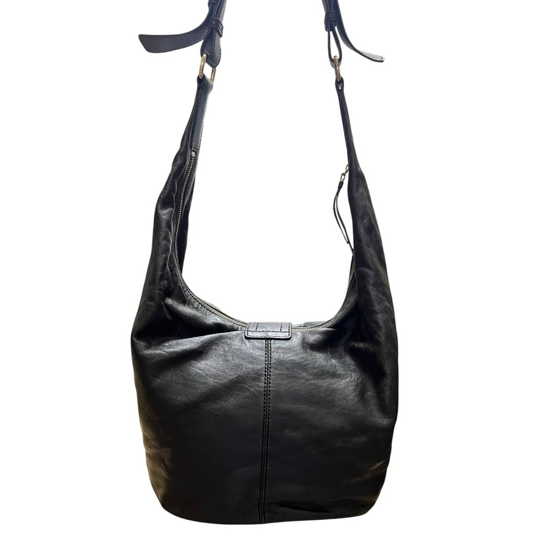 GIVENCHY Leather Hobo Shoulder Bag Shoulder Bag Black Gold Hardware GI38