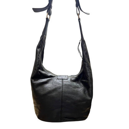 GIVENCHY Leather Hobo Shoulder Bag Shoulder Bag Black Gold Hardware GI38