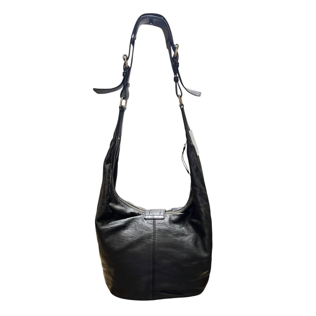 GIVENCHY Leather Hobo Shoulder Bag Shoulder Bag Black Gold Hardware GI38