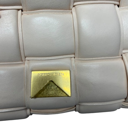 BOTTEGA VENETA Nappa Leather Padded Cassette Bag Shoulder Bag Chalk Gold Hardware BO31