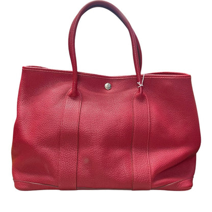 HERMES Negonda Garden Party Tote Red Silver Hardware HE471
