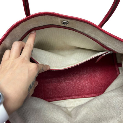 HERMES Negonda Garden Party Tote Red Silver Hardware HE471