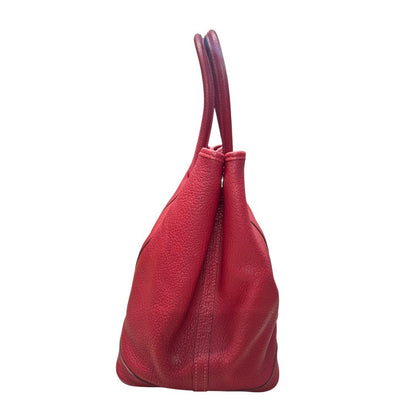 HERMES Negonda Garden Party Tote Red Silver Hardware HE471