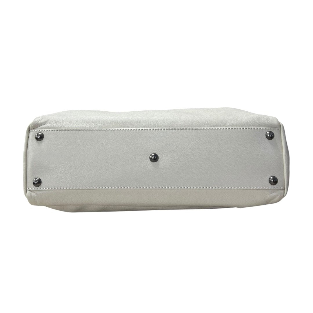 FENDI Calfskin Peekaboo Handbag Off-white Mixed-tone Hardware FE392