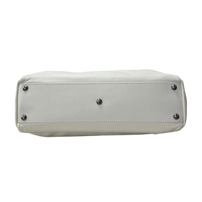 FENDI Calfskin Peekaboo Handbag Off-white Mixed-tone Hardware FE392
