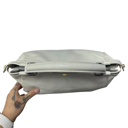 FENDI Calfskin Peekaboo Handbag Off-white Mixed-tone Hardware FE392