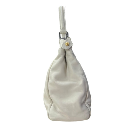 FENDI Calfskin Peekaboo Handbag Off-white Mixed-tone Hardware FE392