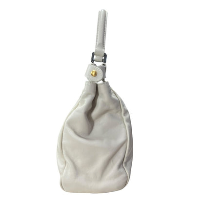FENDI Calfskin Peekaboo Handbag Off-white Mixed-tone Hardware FE392