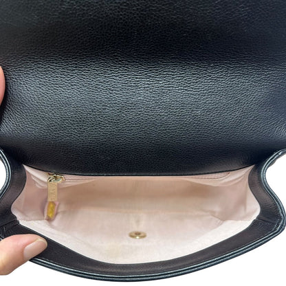 CHANEL Caviar Mini Studded Flap Bag Shoulder Bag Black with Pink Interior Gold Hardware CH2216