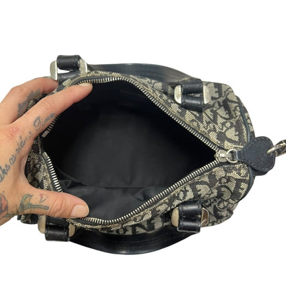 DIOR Dior Oblique Canvas Trotter Boston Bag Handbag Black, Grey Silver Hardware Ch2213