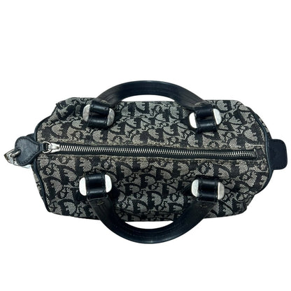 DIOR Dior Oblique Canvas Trotter Boston Bag Handbag Black, Grey Silver Hardware Ch2213
