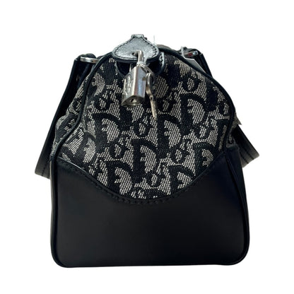 DIOR Dior Oblique Canvas Trotter Boston Bag Handbag Black, Grey Silver Hardware Ch2213