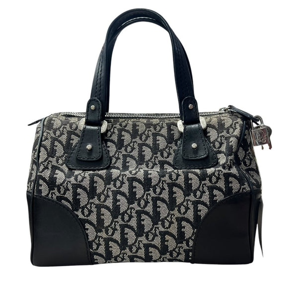 DIOR Dior Oblique Canvas Trotter Boston Bag Handbag Black, Grey Silver Hardware Ch2213