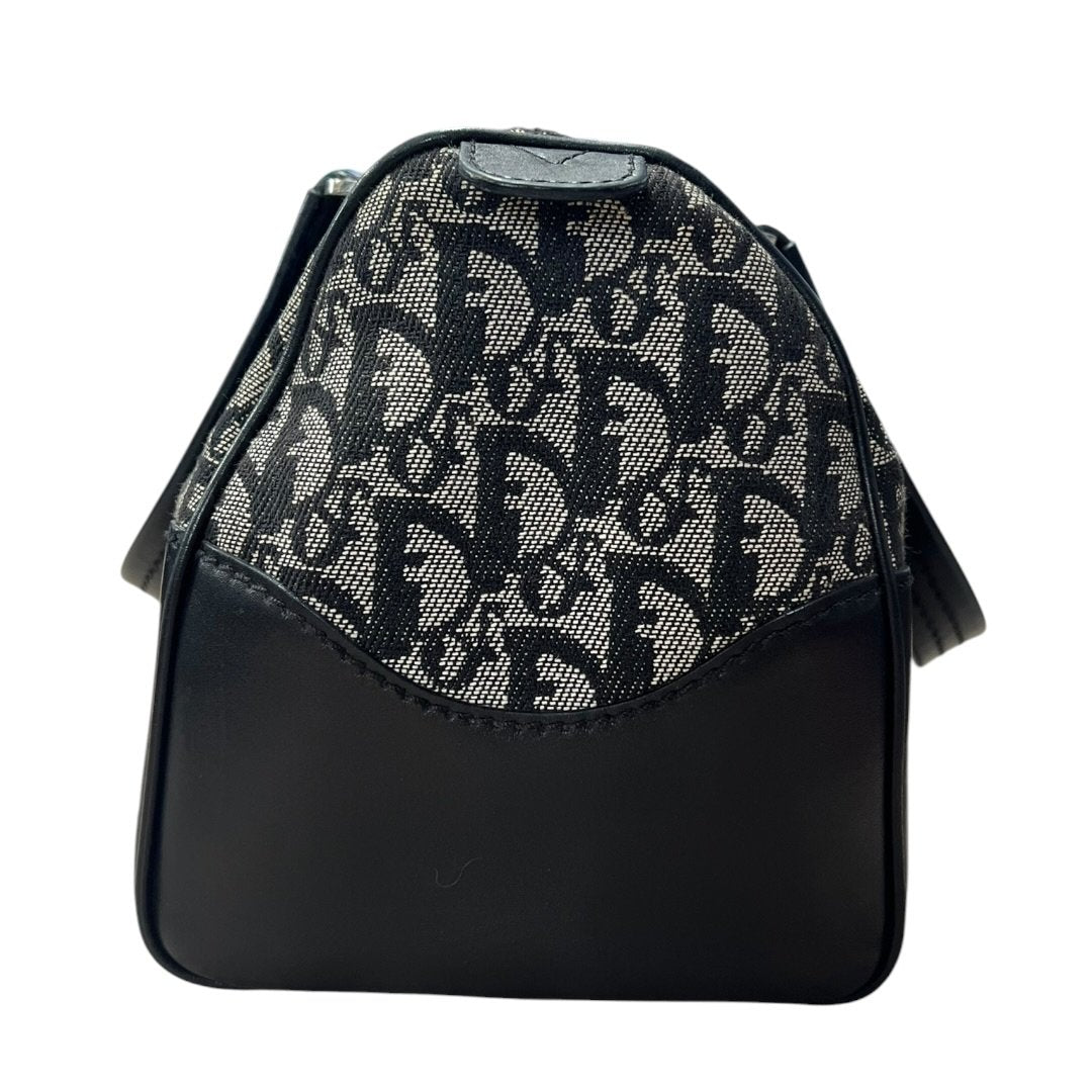 DIOR Dior Oblique Canvas Trotter Boston Bag Handbag Black, Grey Silver Hardware Ch2213