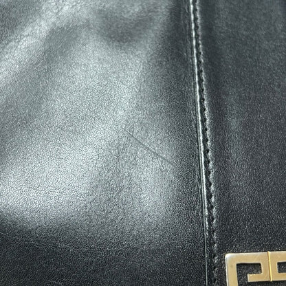 GIVENCHY Leather Shoulder Bag Black Gold Hardware GI40