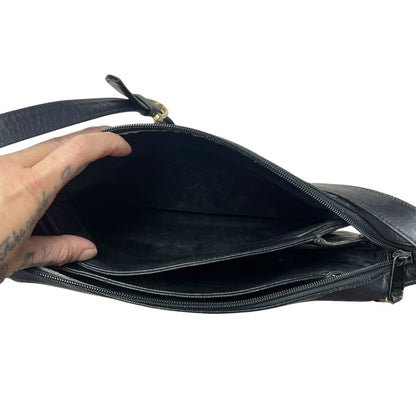 GIVENCHY Leather Shoulder Bag Black Gold Hardware GI40