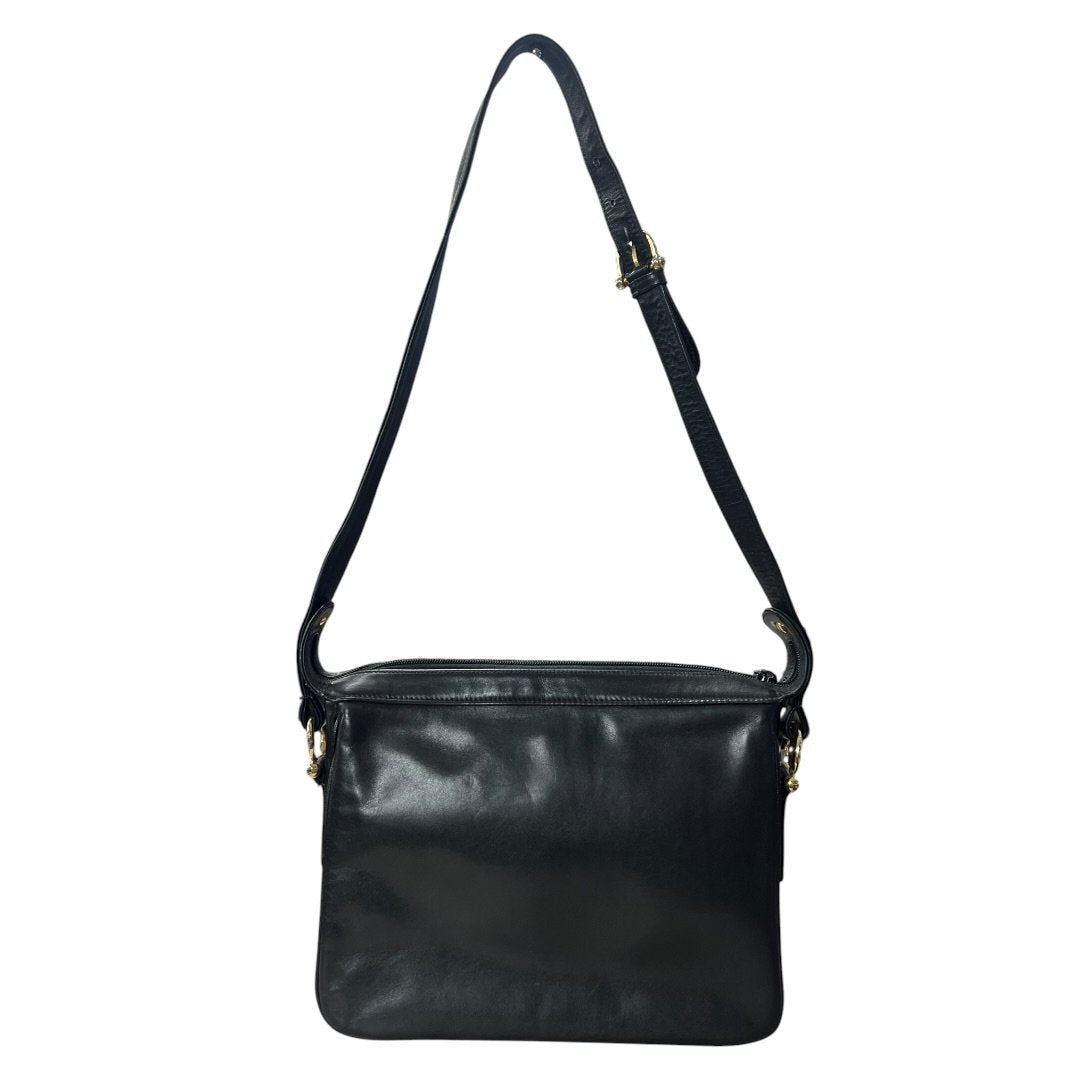 GIVENCHY Leather Shoulder Bag Black Gold Hardware GI40