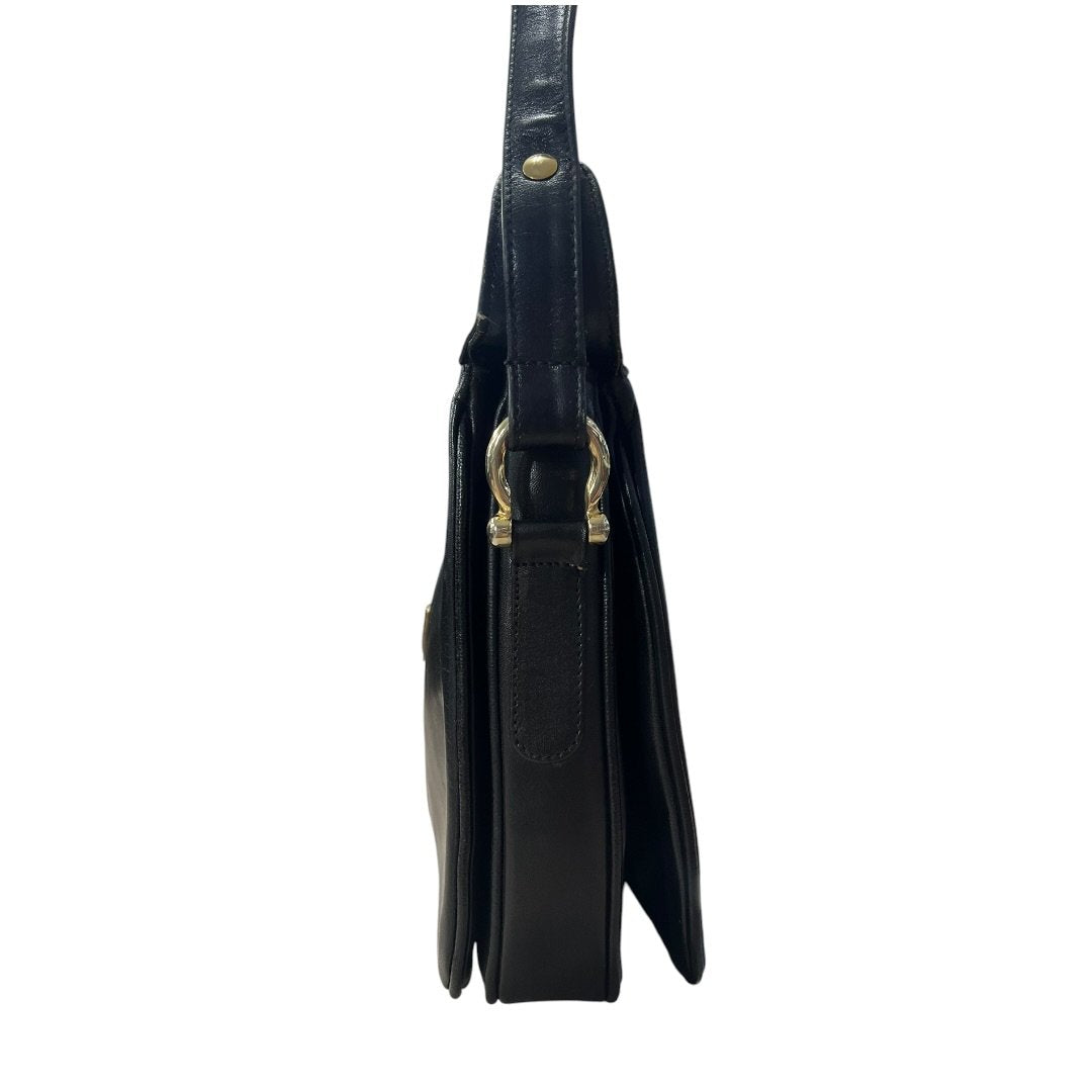 GIVENCHY Leather Shoulder Bag Black Gold Hardware GI40