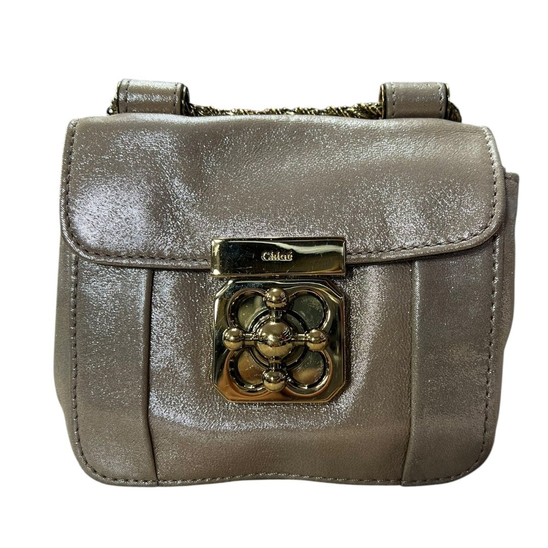 Chloé Metallic Leather Mini Turn-lock Crossbody Bag Crossbody Bag Metallic Champagne Gold Hardware ch2212