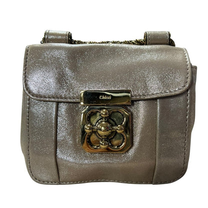 Chloé Metallic Leather Mini Turn-lock Crossbody Bag Crossbody Bag Metallic Champagne Gold Hardware ch2212
