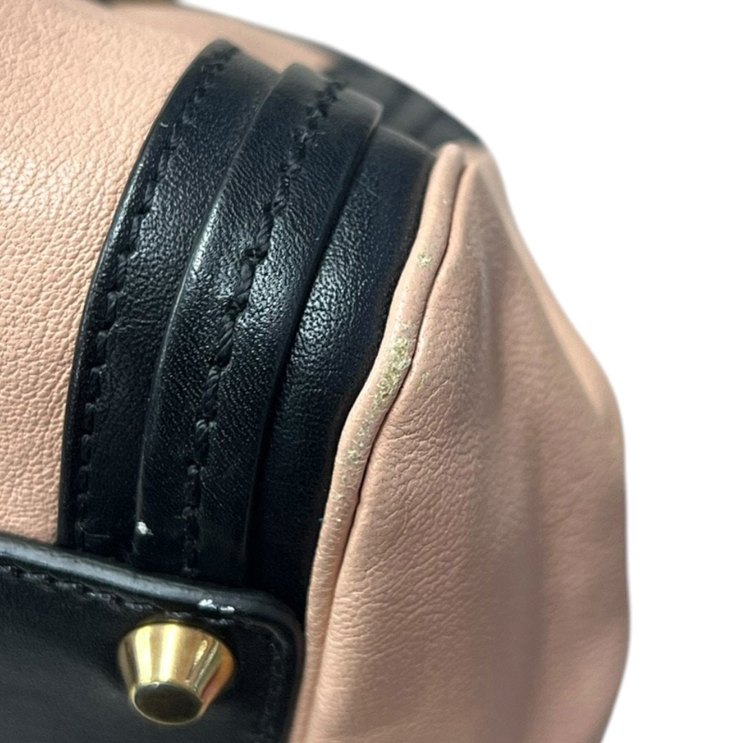 CHLOÉ Calfskin Baylee Handbag Black and Blush Pink Gold Hardware Ch2211